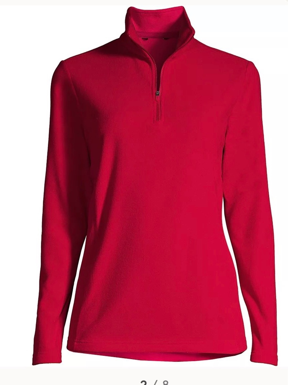 Lands’ End NWT Red Anyweather Fleece Quarter-Zip Pullover Top